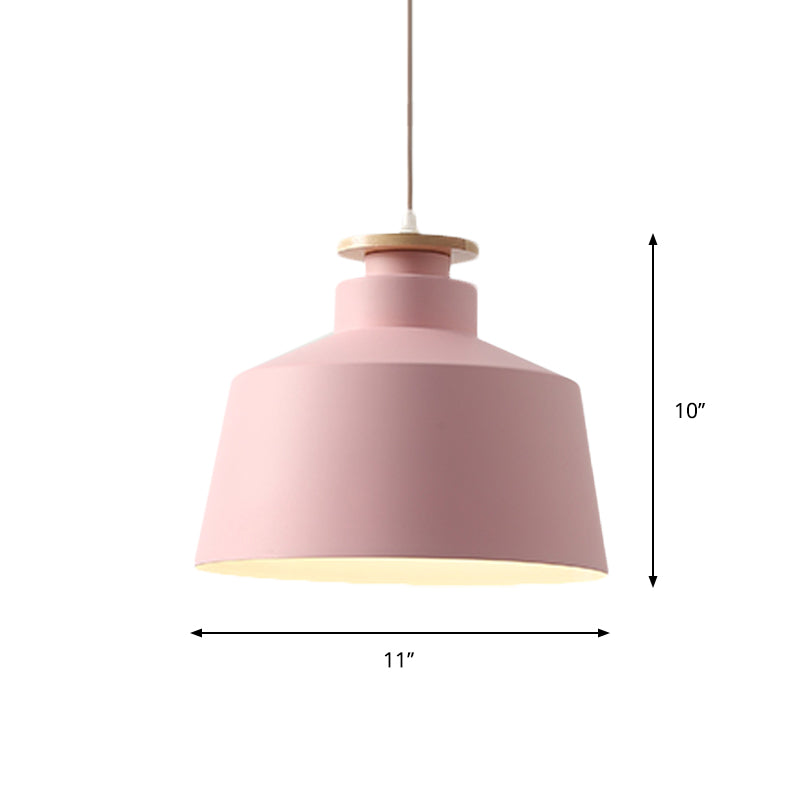Onion/Bowl/Tapered Bedroom Hanging Pendant Aluminum 1-Light Macaron Style Ceiling Suspension Lamp in Pink/Yellow/Blue Clearhalo 'Ceiling Lights' 'Pendant Lights' 'Pendants' Lighting' 1910416
