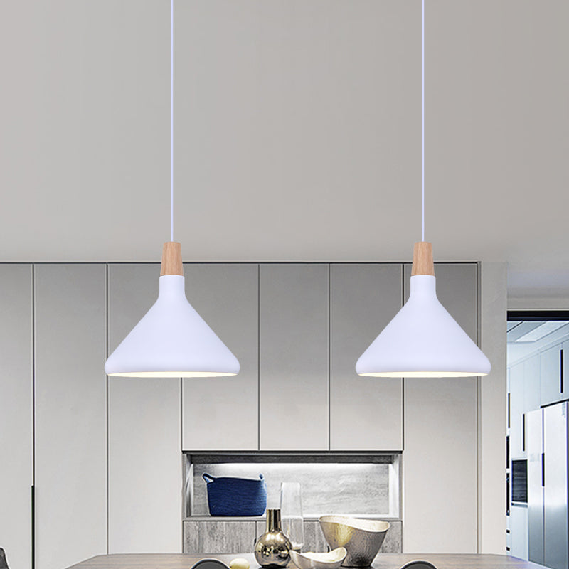 Flask Shaped Pendant Light Macaron Aluminum Single Kitchen Dinette Drop Lamp in Gold/Blue/Pink and Wood Clearhalo 'Ceiling Lights' 'Pendant Lights' 'Pendants' Lighting' 1910430