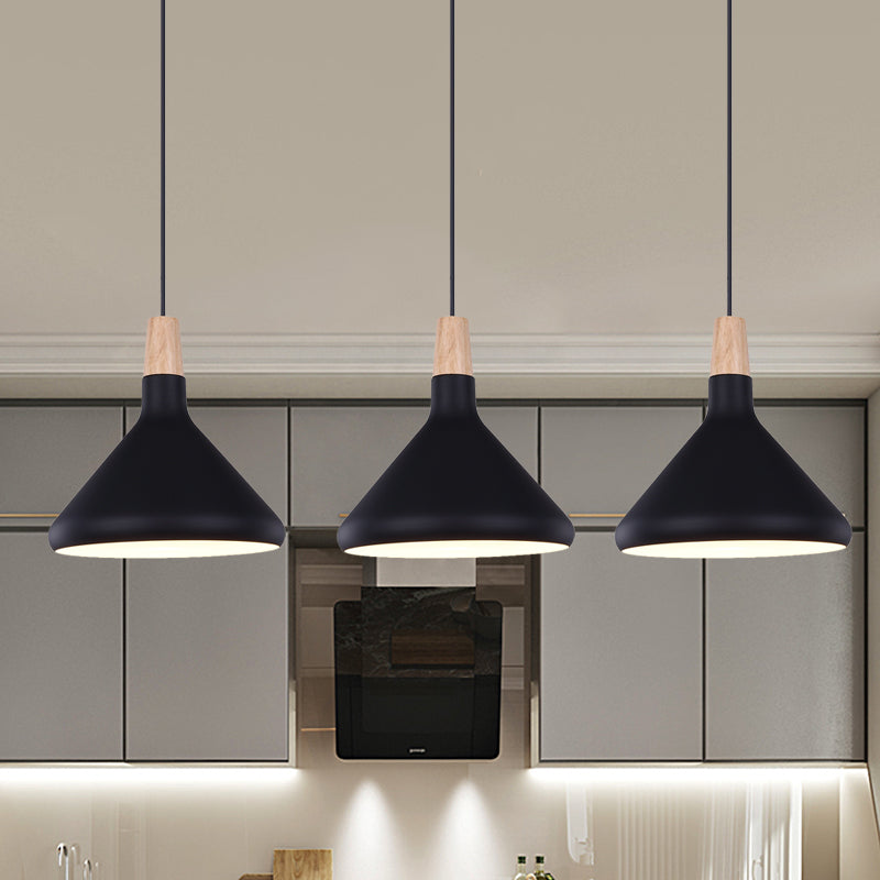 Flask Shaped Pendant Light Macaron Aluminum Single Kitchen Dinette Drop Lamp in Gold/Blue/Pink and Wood Clearhalo 'Ceiling Lights' 'Pendant Lights' 'Pendants' Lighting' 1910444