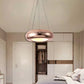 Donut Iron LED Ceiling Lamp Modern 1/3/5 Lights Black/Rose Gold Chandelier Pendant with Adjustable Cords Clearhalo 'Ceiling Lights' 'Chandeliers' 'Modern Chandeliers' 'Modern' Lighting' 1910454