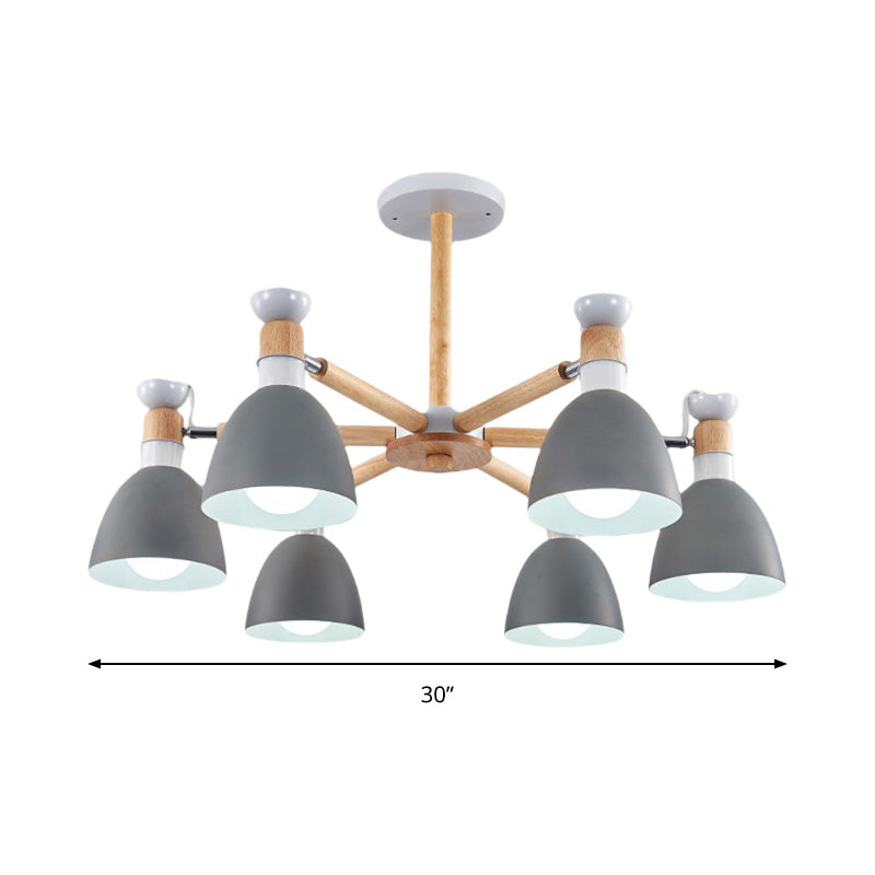 Macaroon Dome Hanging Light Fixture 6 Bulbs Hanging Lamp for Living Room Clearhalo 'Ceiling Lights' 'Chandeliers' Lighting' options 191050