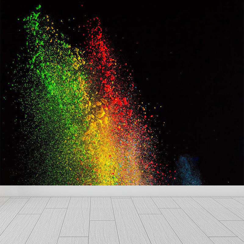 Colorful Flying Particles Wallpaper Mural Abstract Modern Waterproof Wall Decor for Room Black Clearhalo 'Wall Decor' 'Wall Mural' 1910568