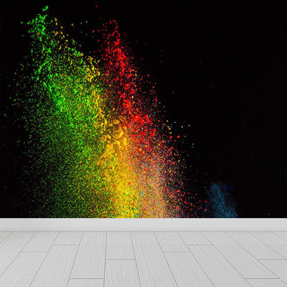 Colorful Flying Particles Wallpaper Mural Abstract Modern Waterproof Wall Decor for Room Black Clearhalo 'Wall Decor' 'Wall Mural' 1910568