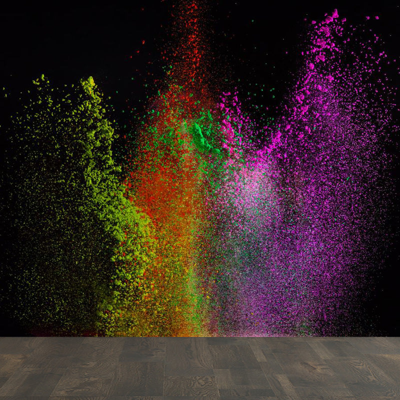 Colorful Flying Particles Wallpaper Mural Abstract Modern Waterproof Wall Decor for Room Rose Red Clearhalo 'Wall Decor' 'Wall Mural' 1910573