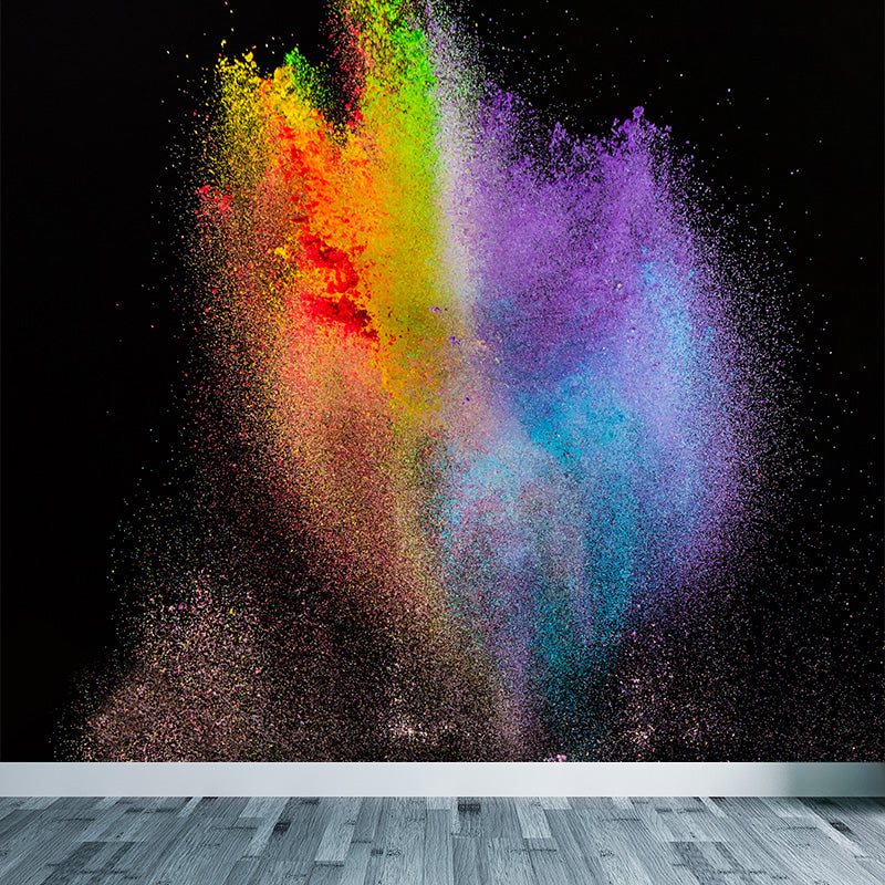 Colorful Flying Particles Wallpaper Mural Abstract Modern Waterproof Wall Decor for Room Purple Clearhalo 'Wall Decor' 'Wall Mural' 1910583