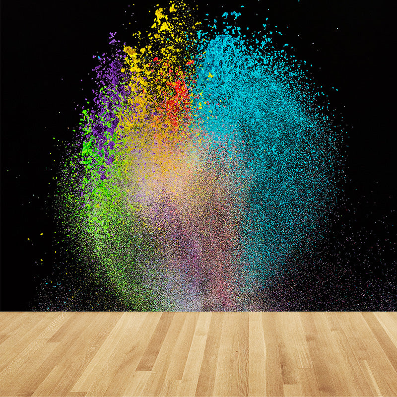 Colorful Flying Particles Wallpaper Mural Abstract Modern Waterproof Wall Decor for Room Blue Clearhalo 'Wall Decor' 'Wall Mural' 1910588