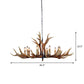 Resin Stag Antler Chandelier Countryside 6/8/10 Lights Restaurant Pendant Lighting Fixture in Brown Clearhalo 'Ceiling Lights' 'Chandeliers' Lighting' options 1911008