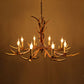Brown 8-Head Antler Hanging Light Lodge Resin Bare Bulb Design Ceiling Chandelier Clearhalo 'Ceiling Lights' 'Chandeliers' Lighting' options 1911011