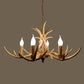 6/8/12 Bulbs Chandelier Lodge 1/2-Layered Antler Resin Ceiling Suspension Lamp in Brown Clearhalo 'Ceiling Lights' 'Chandeliers' Lighting' options 1911072
