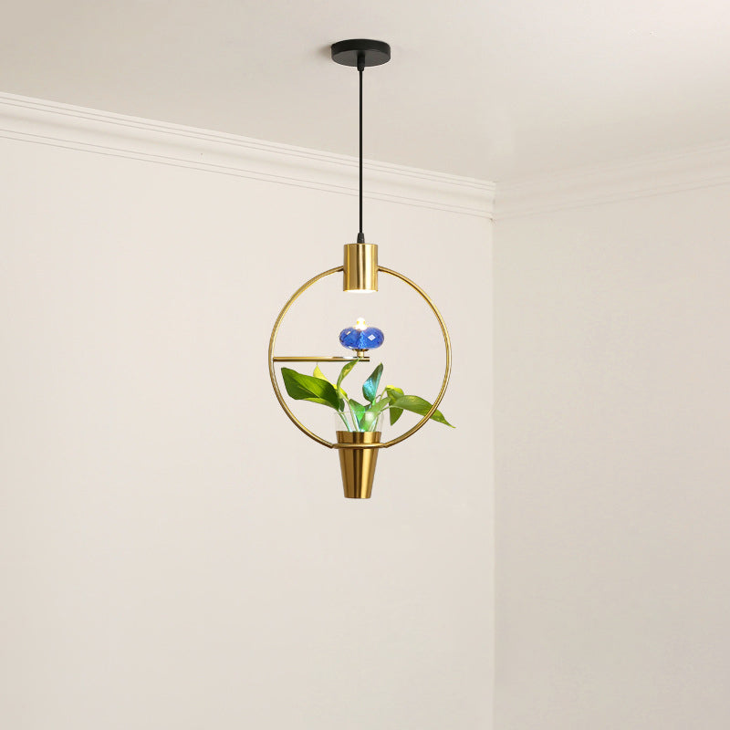 Metal LED Pendulum Light Loft Black/Gold Circle/Oval/Rectangle Dining Room Pendant Lamp with Plant Container Clearhalo 'Art Deco Pendants' 'Black' 'Cast Iron' 'Ceiling Lights' 'Ceramic' 'Crystal' 'Industrial Pendants' 'Industrial' 'Metal' 'Middle Century Pendants' 'Pendant Lights' 'Pendants' 'Rustic Pendants' 'Tiffany' Lighting' 1911197