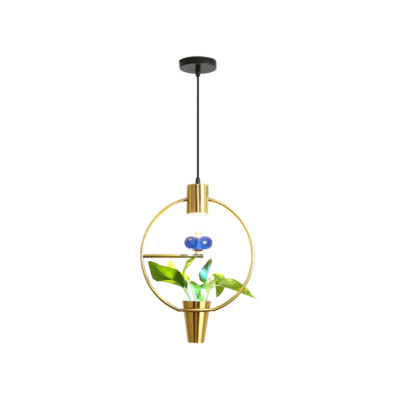 Metal LED Pendulum Light Loft Black/Gold Circle/Oval/Rectangle Dining Room Pendant Lamp with Plant Container Clearhalo 'Art Deco Pendants' 'Black' 'Cast Iron' 'Ceiling Lights' 'Ceramic' 'Crystal' 'Industrial Pendants' 'Industrial' 'Metal' 'Middle Century Pendants' 'Pendant Lights' 'Pendants' 'Rustic Pendants' 'Tiffany' Lighting' 1911198