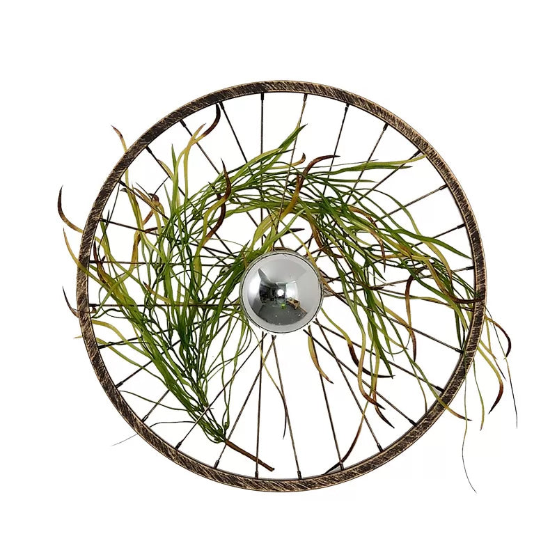 Wheel Iron LED Wall Light Fixture Farmhouse Garage Plant Sconce Lighting in Pink/Green/Rose Red Light Green Clearhalo 'Art deco wall lights' 'Cast Iron' 'Glass' 'Industrial wall lights' 'Industrial' 'Middle century wall lights' 'Modern' 'Rustic wall lights' 'Tiffany' 'Traditional wall lights' 'Wall Lamps & Sconces' 'Wall Lights' Lighting' 1911258