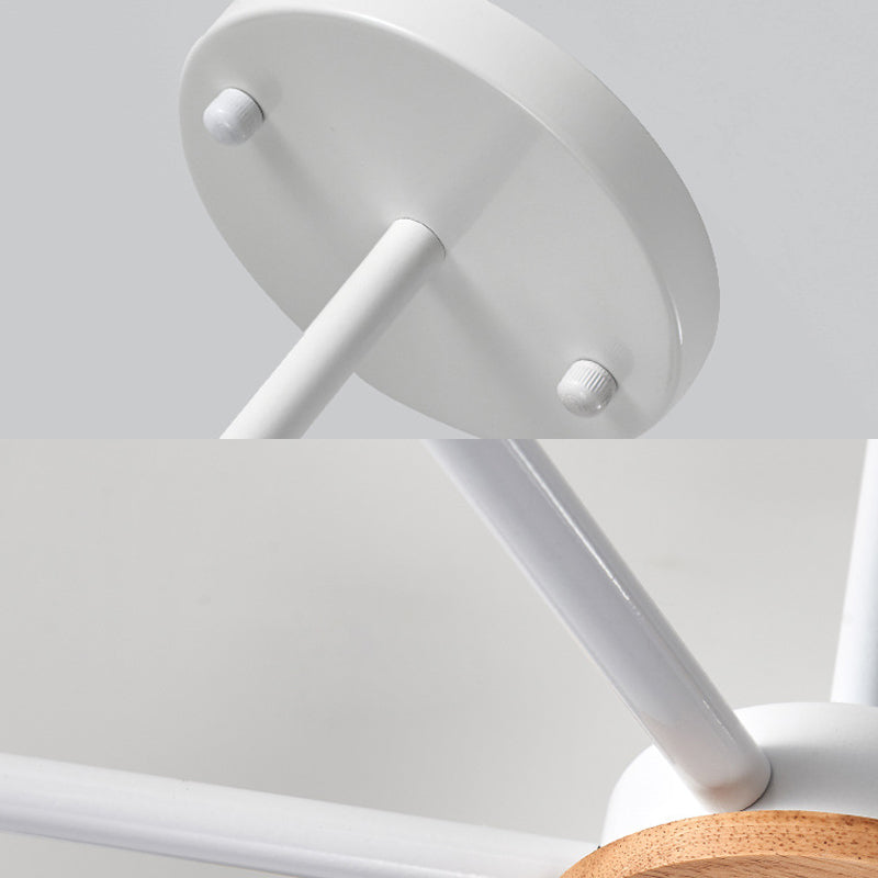 Cone Living Room Hanging Lights Metal 6 Bulbs Modern Style Chandelier Clearhalo 'Ceiling Lights' 'Chandeliers' Lighting' options 191127