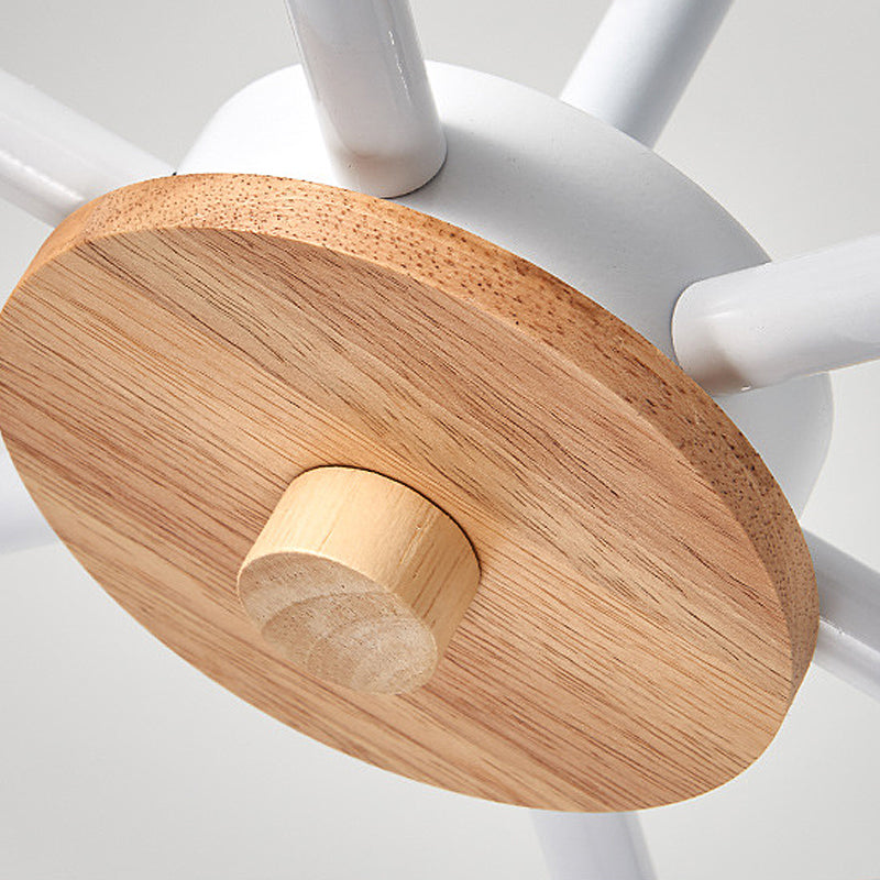 Simple Style Conical Shade Hanging Ceiling Lamp 8 Bulbs Metal Hanging Chandelier for Living Room Clearhalo 'Ceiling Lights' 'Chandeliers' Lighting' options 191154