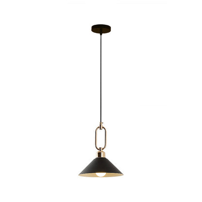 Black/Pink/Blue Cone Hanging Light Macaron 1/3-Light Metal Buckle Pendant Ceiling Lamp over Dining Table 1 Black Clearhalo 'Ceiling Lights' 'Pendant Lights' 'Pendants' Lighting' 1911583_9fc6799c-75b1-432f-9317-7d896084e9db