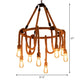 Brown Circle Ceiling Suspension Lamp Lodge Roped 6/8 Lights Restaurant Chandelier with Naked Bulb Design Clearhalo 'Ceiling Lights' 'Chandeliers' 'Industrial Chandeliers' 'Industrial' 'Middle Century Chandeliers' 'Tiffany' Lighting' 1911631