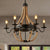 Rope Basket Chandelier Light Fixture Farmhouse 6/8 Bulbs Living Room Ceiling Pendant in Brown 6 Brown Clearhalo 'Cast Iron' 'Ceiling Lights' 'Chandeliers' 'Industrial Chandeliers' 'Industrial' 'Metal' 'Middle Century Chandeliers' 'Rustic Chandeliers' 'Tiffany' Lighting' 1911655