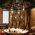 Caged Sitting Room Chandelier Rural Hemp Rope Brown 6 Lights Circular Suspension Pendant Brown Clearhalo 'Cast Iron' 'Ceiling Lights' 'Chandeliers' 'Industrial Chandeliers' 'Industrial' 'Metal' 'Middle Century Chandeliers' 'Rustic Chandeliers' 'Tiffany' Lighting' 1911797