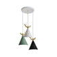 Nordic Conical Cluster Pendant Metallic 3-Head Dining Room Antler Ceiling Light with Round/Linear Canopy in White Clearhalo 'Ceiling Lights' 'Pendant Lights' 'Pendants' Lighting' 1911899