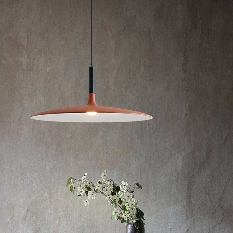 Flying Saucer Aluminum Hanging Light Nordic 1-Light Orange/Grey/White Ceiling Pendant for Dining Room Clearhalo 'Ceiling Lights' 'Pendant Lights' 'Pendants' Lighting' 1911907