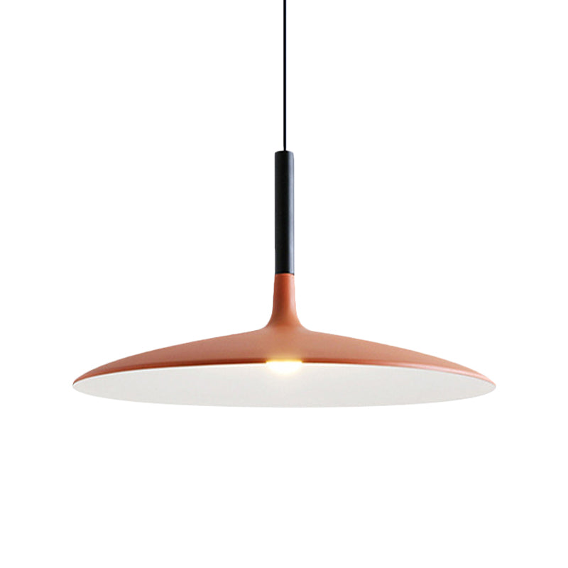 Flying Saucer Aluminum Hanging Light Nordic 1-Light Orange/Grey/White Ceiling Pendant for Dining Room Clearhalo 'Ceiling Lights' 'Pendant Lights' 'Pendants' Lighting' 1911908