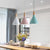 Grey/Pink/Green Cone Hanging Lamp Macaron 1 Bulb Aluminum Ceiling Pendant with Wood Top for Dining Room Green A Clearhalo 'Ceiling Lights' 'Pendant Lights' 'Pendants' Lighting' 1911957_45bb3550-6c85-447b-a62c-1c3e6f2c98f3