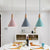 Grey/Pink/Green Cone Hanging Lamp Macaron 1 Bulb Aluminum Ceiling Pendant with Wood Top for Dining Room Grey A Clearhalo 'Ceiling Lights' 'Pendant Lights' 'Pendants' Lighting' 1911959_e0ea2168-f505-456a-ae91-707f7cec39f2