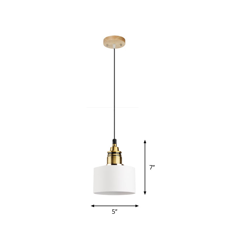 Dome/Cylinder/Cone Iron Hanging Light Macaron Single White/Pink/Blue and Brass Ceiling Pendant Light for Bedside Clearhalo 'Ceiling Lights' 'Pendant Lights' 'Pendants' Lighting' 1911991