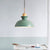 Macaron 1-Light Pendant Lamp Pink/White/Black Cone/Bowl/Bell Hanging Ceiling Light with Iron Shade and Wood Cork Green Clearhalo 'Ceiling Lights' 'Pendant Lights' 'Pendants' Lighting' 1912012_8d661f4e-64c8-4862-a4f2-3f3cc51638b1