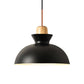 Macaron 1-Light Pendant Lamp Pink/White/Black Cone/Bowl/Bell Hanging Ceiling Light with Iron Shade and Wood Cork Clearhalo 'Ceiling Lights' 'Pendant Lights' 'Pendants' Lighting' 1912017