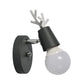 Polygon Cage/Antler Bedside Wall Lamp Metallic 1 Head Nordic Adjustable Wall Light Fixture in Black/Blue/White Clearhalo 'Wall Lamps & Sconces' 'Wall Lights' Lighting' 1912260