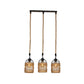 3/6 Heads Cluster Pendant Light Lodge Birdcage Criss-Cross Woven Rope Hanging Light Kit in Brown, Round/Linear Canopy Clearhalo 'Ceiling Lights' 'Industrial Pendants' 'Industrial' 'Middle Century Pendants' 'Pendant Lights' 'Pendants' 'Tiffany' Lighting' 1912486
