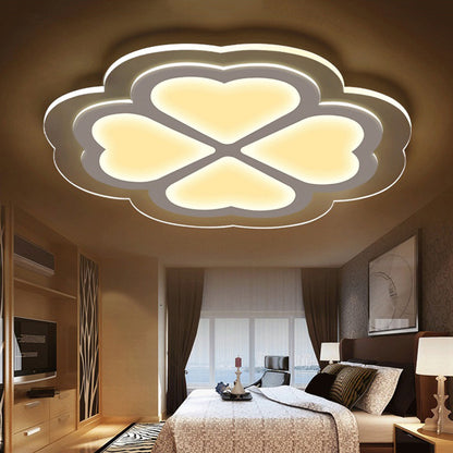 Loving Heart Petal Flush Ceiling Light Romantic Acrylic LED Ceiling Lamp in White for Nursing Room White Clearhalo 'Ceiling Lights' 'Close To Ceiling Lights' 'Close to ceiling' 'Flush mount' Lighting' 191275