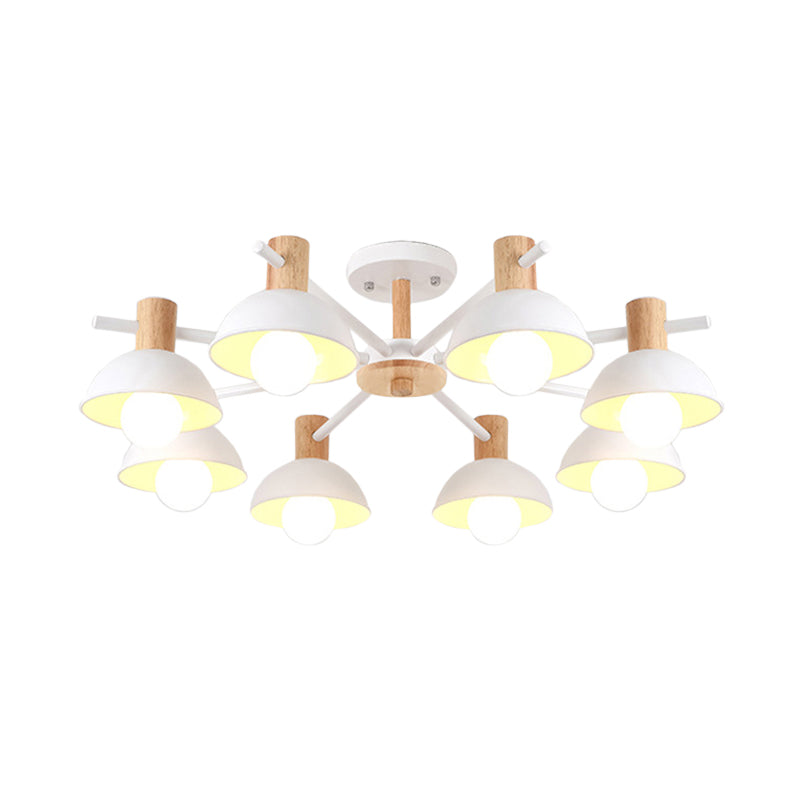 Macaroon Dome Hanging Pendant Fixture Iron 8 Lights Hanging Chandelier for Living Room Clearhalo 'Ceiling Lights' 'Chandeliers' Lighting' options 191319