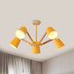 Bedroom Chandelier for Girls, Macaron Wood Ceiling Light with Bucket Shade and Adjustable Arm Clearhalo 'Ceiling Lights' 'Chandeliers' Lighting' options 1913230