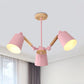 Bedroom Chandelier for Girls, Macaron Wood Ceiling Light with Bucket Shade and Adjustable Arm 3 Pink Clearhalo 'Ceiling Lights' 'Chandeliers' Lighting' options 1913250_3ef87747-1d9b-40d5-8c60-c41a751eaa40