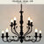 Traditional Curvy Arm Hanging Chandelier 10/12/16 Bulbs Metal Suspension Pendant Lamp in Black for Living Room 10 Black Clearhalo 'Ceiling Lights' 'Chandeliers' Lighting' options 1913422_98206055-a854-4ada-9bf9-fc7fe0ab47c1