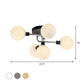 Glass Globe Shade Ceiling Light Contemporary Style Semi Flush Mount Light for Villa Dining Room Clearhalo 'Ceiling Lights' 'Close To Ceiling Lights' 'Close to ceiling' 'Glass shade' 'Glass' 'Semi-flushmount' Lighting' 1913506