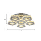 Double Pentagon Semi Flush Mount Amber Crystal Block Ceiling Light in Chrome Clearhalo 'Ceiling Lights' 'Close To Ceiling Lights' 'Close to ceiling' 'Semi-flushmount' Lighting' 1913562