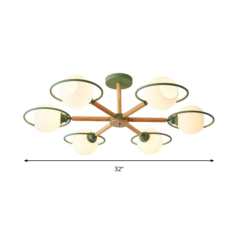 Dining Room Round Hanging Lights Glass 5 Bulbs Art Deco Hanging Pendant Fixture Clearhalo 'Ceiling Lights' 'Chandeliers' Lighting' options 191446