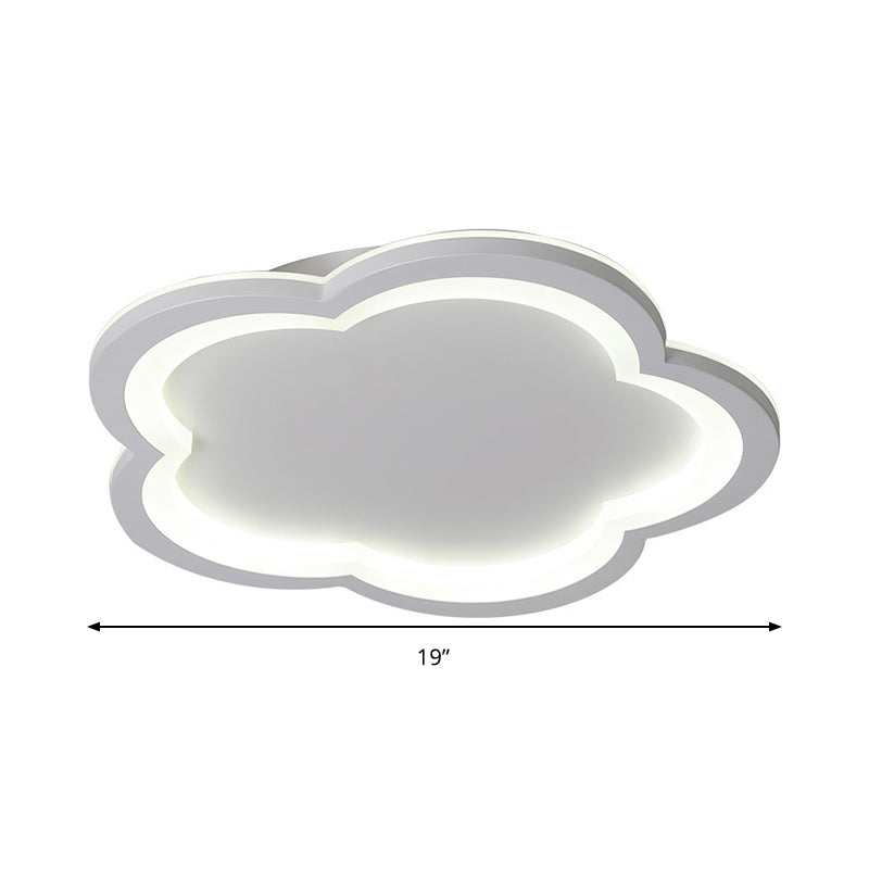 Acrylic Flower LED Flush Mount Light Simple Style Ceiling Lamp in White for Kid Bedroom Clearhalo 'Ceiling Lights' 'Close To Ceiling Lights' 'Close to ceiling' 'Flush mount' Lighting' 191489