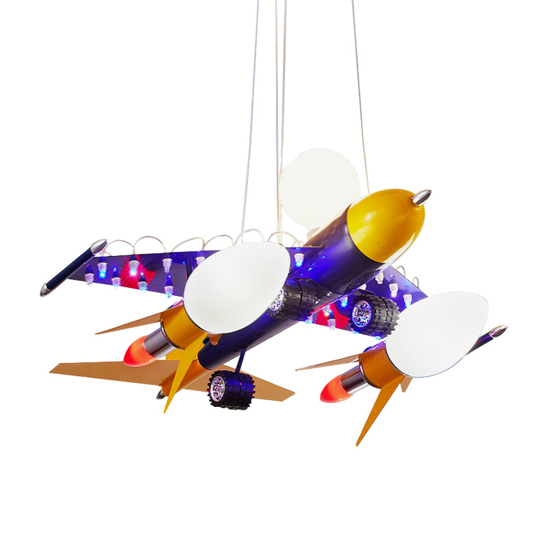Blue Air Plane Pendant Light Cool Metal Suspension Light for Boys Bedroom Clearhalo 'Ceiling Lights' 'Chandeliers' Lighting' options 191502