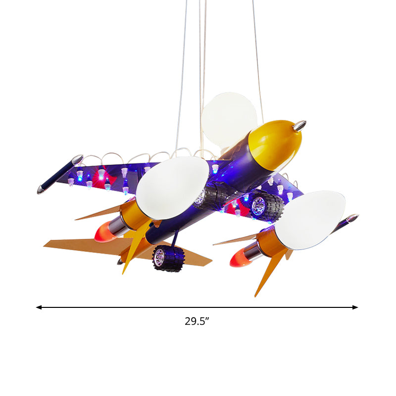 Blue Air Plane Pendant Light Cool Metal Suspension Light for Boys Bedroom Clearhalo 'Ceiling Lights' 'Chandeliers' Lighting' options 191503