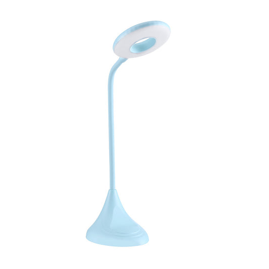Blue/Pink/White Circular Desk Lamp Modern Plastic LED Touch Sensitive Reading Light for Bedside Blue Clearhalo 'Desk Lamps' 'Lamps' Lighting' 1916443