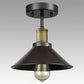 Black Conic Semi Flush Ceiling Light Factory Iron Single Bistro Flush Mounted Lamp Clearhalo 'Ceiling Lights' 'Close To Ceiling Lights' 'Close to ceiling' 'Semi-flushmount' Lighting' 1916515