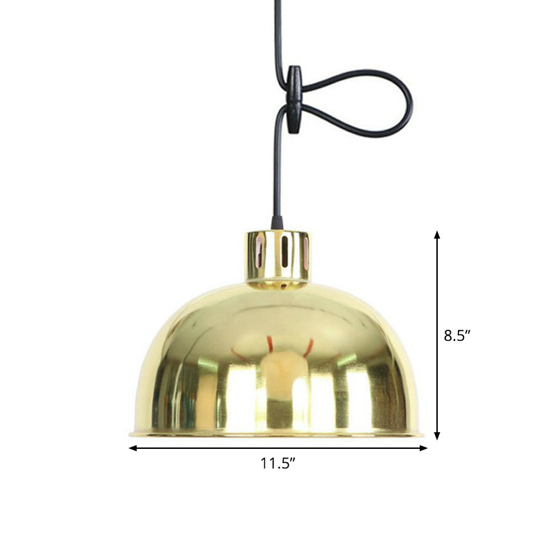 Iron Bell/Cone/Trumpet Pendant Light Kit Vintage 1 Head Living Room Down Lighting with Vent Hole in Gold Clearhalo 'Art Deco Pendants' 'Cast Iron' 'Ceiling Lights' 'Ceramic' 'Crystal' 'Industrial Pendants' 'Industrial' 'Metal' 'Middle Century Pendants' 'Pendant Lights' 'Pendants' 'Tiffany' Lighting' 1916567