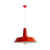 1 Head Rolled-Trim Barn Shade Pendant Lamp Industrial Red/Yellow/White Finish Hanging Light Kit Red Clearhalo 'Art Deco Pendants' 'Black' 'Cast Iron' 'Ceiling Lights' 'Ceramic' 'Crystal' 'Industrial Pendants' 'Industrial' 'Metal' 'Middle Century Pendants' 'Pendant Lights' 'Pendants' 'Rustic Pendants' 'Tiffany' Lighting' 1916643