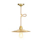 Iron Gold Finish Pendant Lamp Flat/Bowl/Cone Shade Single-Bulb Antiqued Suspension Lighting Fixture Clearhalo 'Art Deco Pendants' 'Cast Iron' 'Ceiling Lights' 'Ceramic' 'Crystal' 'Industrial Pendants' 'Industrial' 'Metal' 'Middle Century Pendants' 'Pendant Lights' 'Pendants' 'Tiffany' Lighting' 1916672