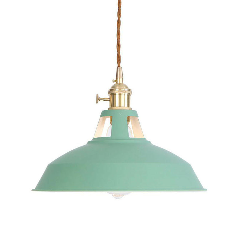 1 Bulb Ceiling Hang Lamp Nordic Kitchen Bar Pendant Light with Barn/Cone Iron Shade in Pink/Blue/Green Clearhalo 'Art Deco Pendants' 'Cast Iron' 'Ceiling Lights' 'Ceramic' 'Crystal' 'Industrial Pendants' 'Industrial' 'Metal' 'Middle Century Pendants' 'Pendant Lights' 'Pendants' 'Tiffany' Lighting' 1916721