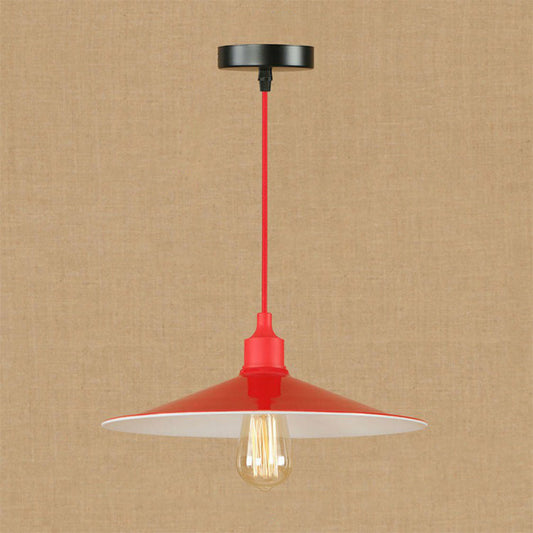 Red Saucer Suspension Lighting Factory Metal 1/3-Head Living Room Swag Pendant Light 1 Red A Clearhalo 'Art Deco Pendants' 'Cast Iron' 'Ceiling Lights' 'Ceramic' 'Crystal' 'Industrial Pendants' 'Industrial' 'Metal' 'Middle Century Pendants' 'Pendant Lights' 'Pendants' 'Tiffany' Lighting' 1916820